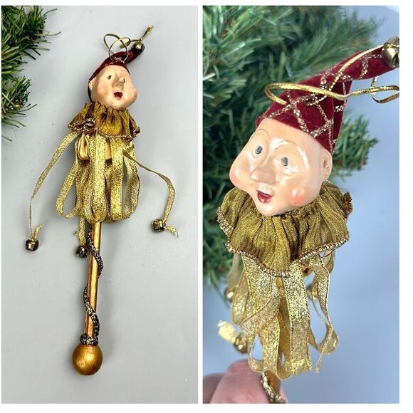 Katherine’s Collection Wayne Kleski Christmas Ornament Clown Jester on a Stick - Picture 1 of 15